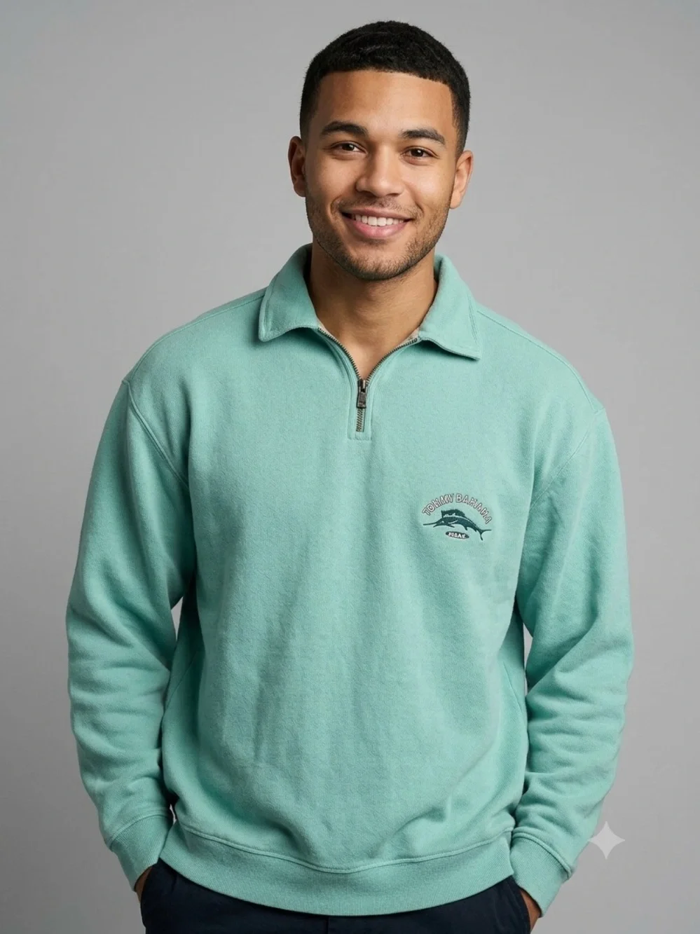 Tommy Bahama Mint‎ Green Quarter-Zip Pullover
